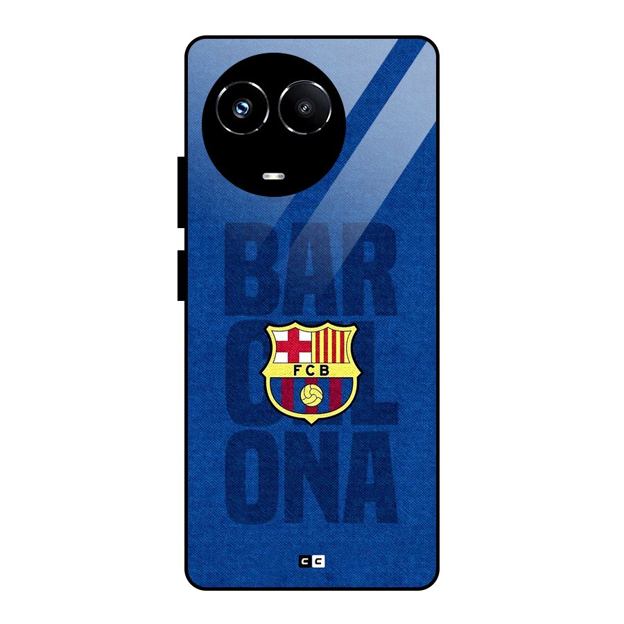 Barcelona Typography Glass Back Case for Realme Narzo 60X