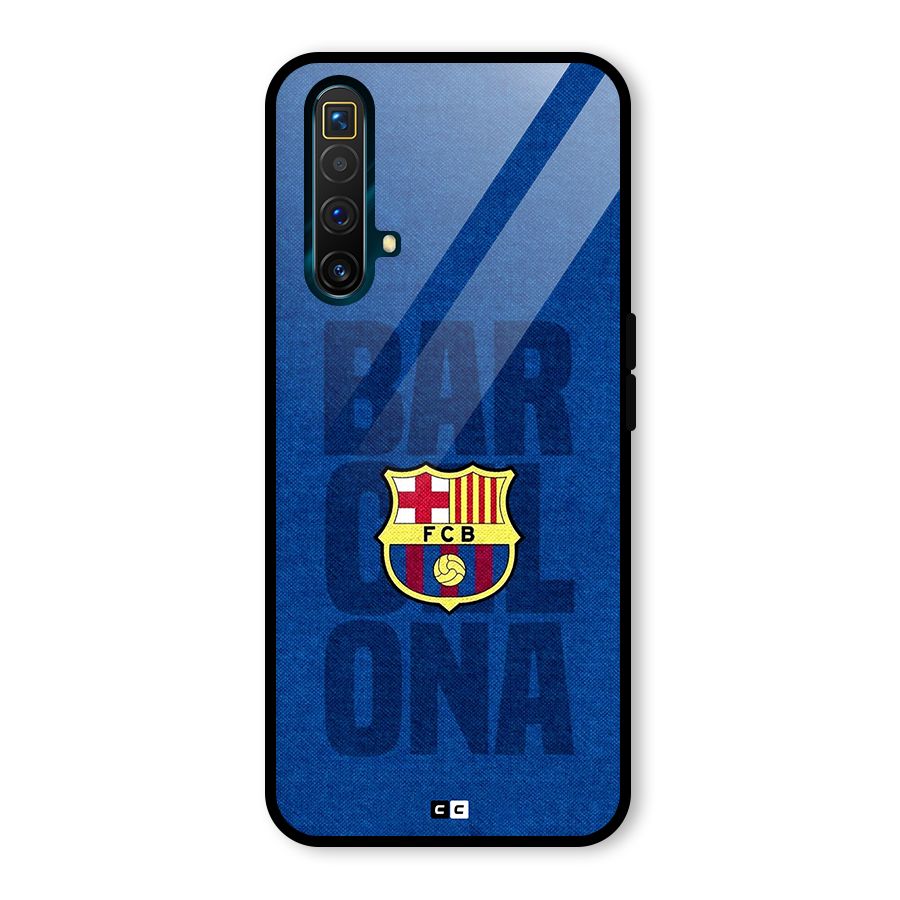 Barcelona Typography Glass Back Case for Realme X3