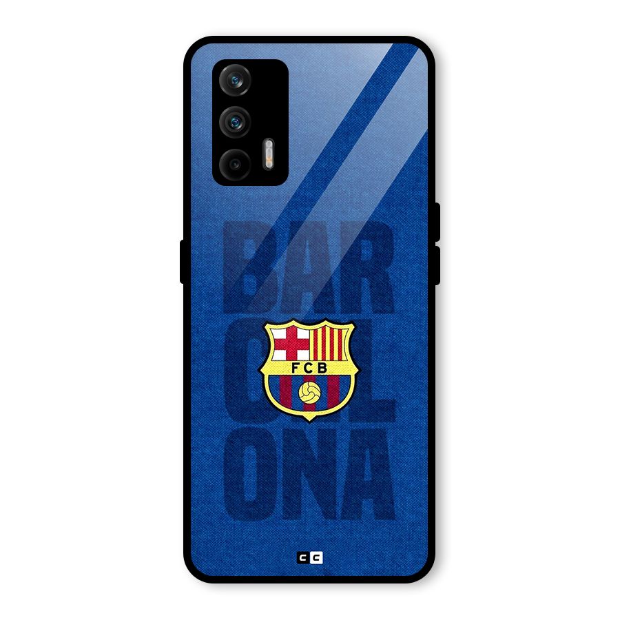 Barcelona Typography Glass Back Case for Realme X7 Max