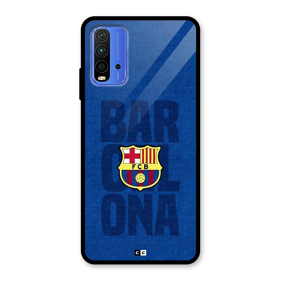 Barcelona Typography Glass Back Case for Redmi 9 Power
