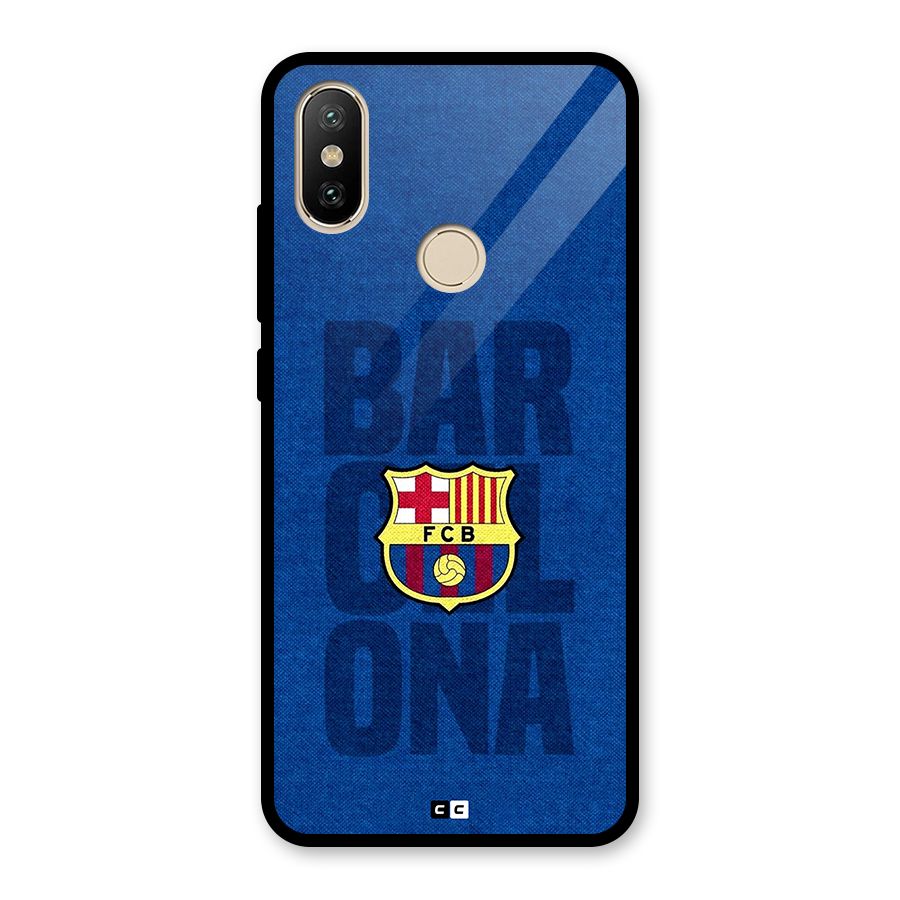 Barcelona Typography Glass Back Case for Redmi A2