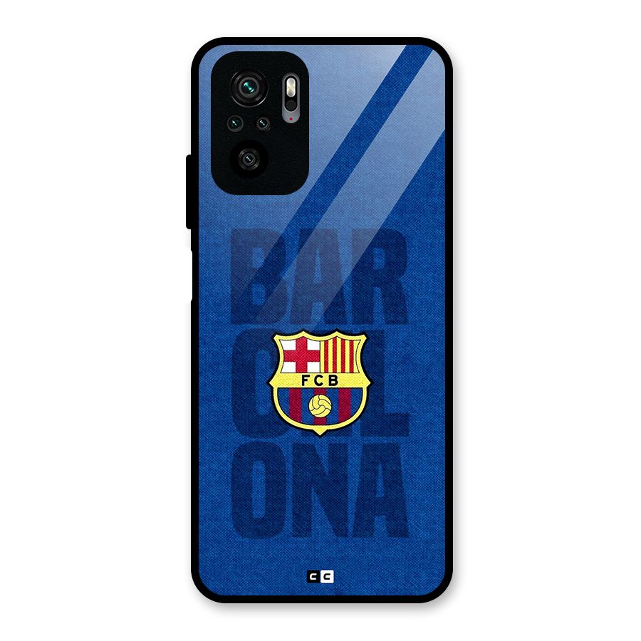Barcelona Typography Glass Back Case for Redmi Note 10S