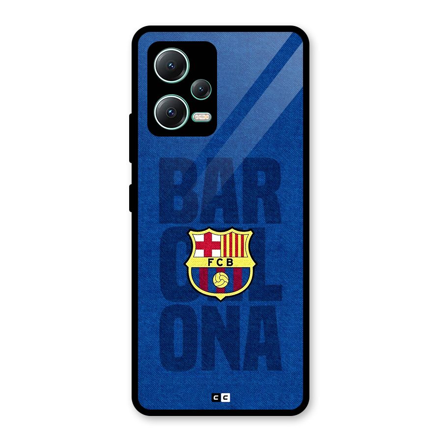 Barcelona Typography Glass Back Case for Redmi Note 12 5G