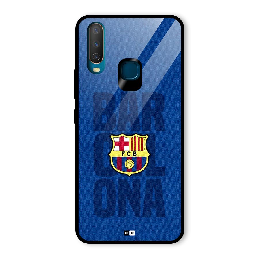 Barcelona Typography Glass Back Case for Vivo U10