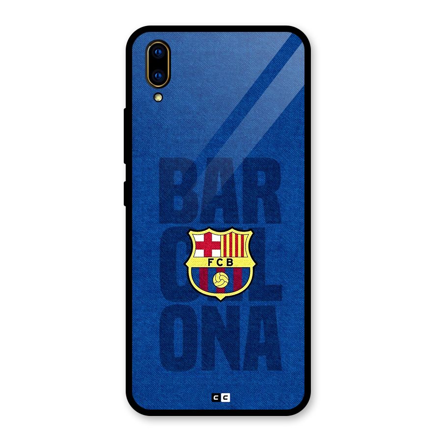 Barcelona Typography Glass Back Case for Vivo V11 Pro