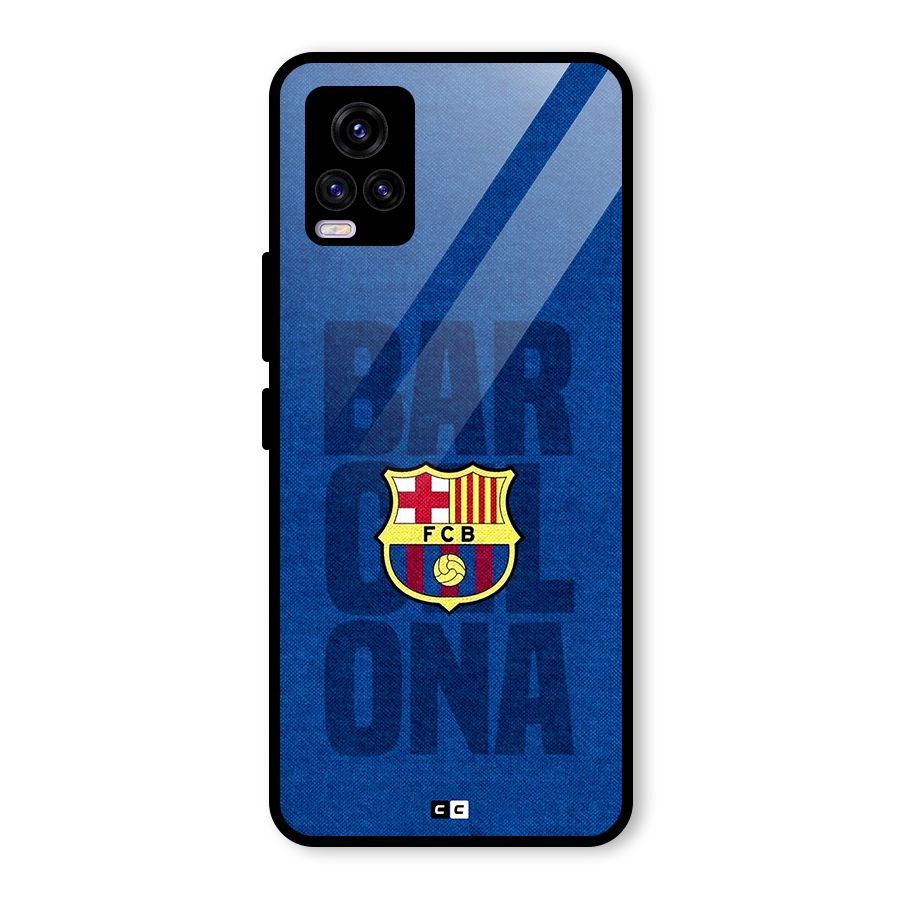 Barcelona Typography Glass Back Case for Vivo V20