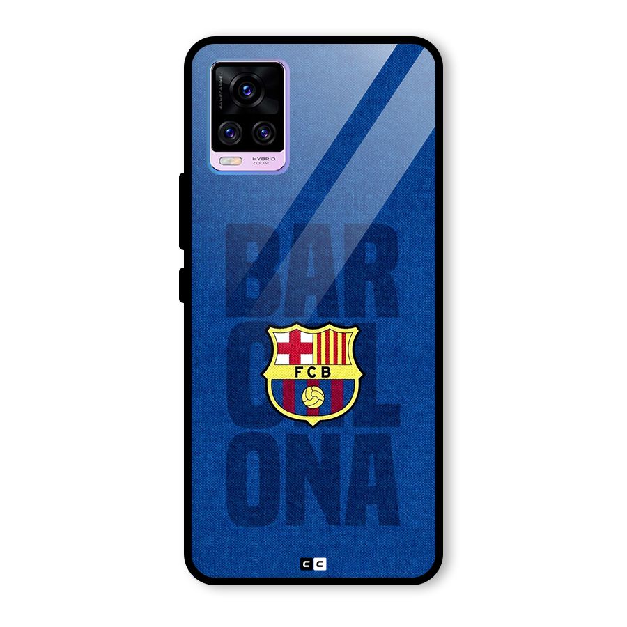 Barcelona Typography Glass Back Case for Vivo V20 Pro