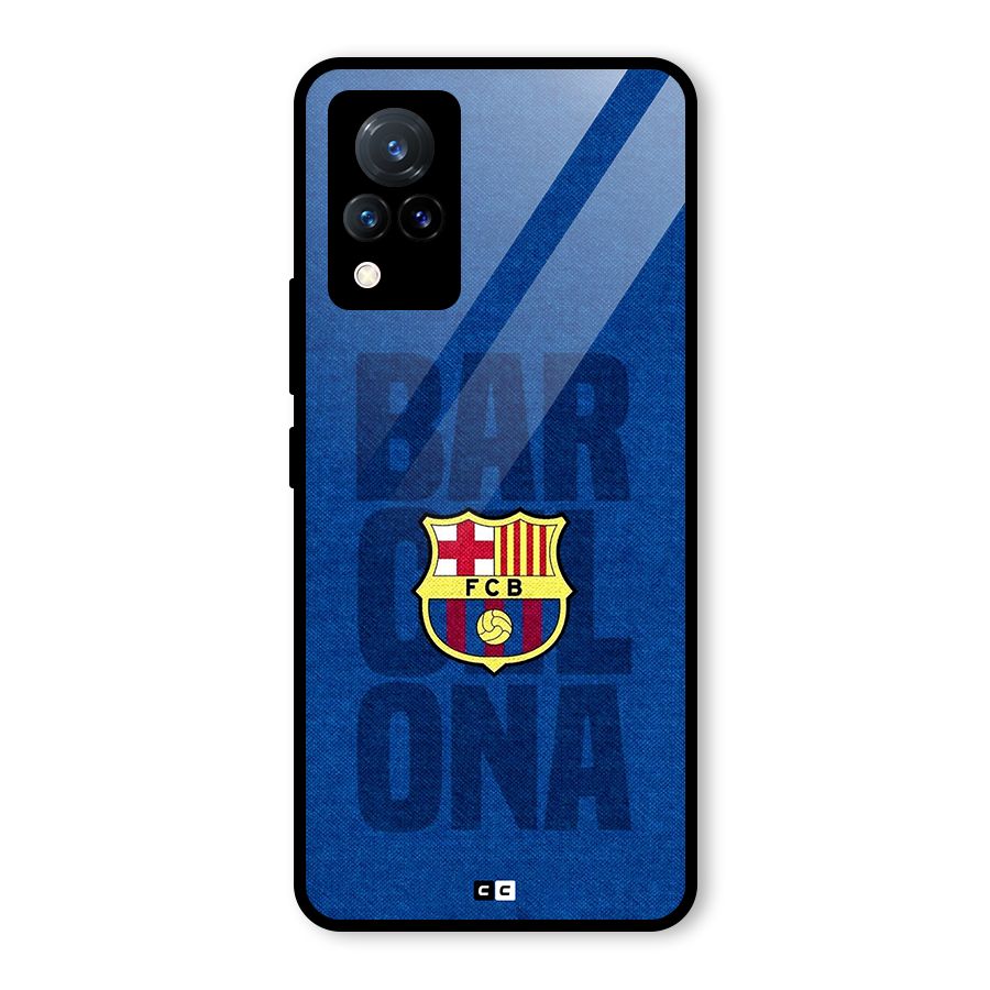 Barcelona Typography Glass Back Case for Vivo V21 5G