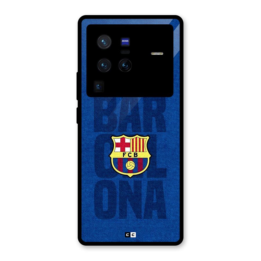 Barcelona Typography Glass Back Case for Vivo X80 Pro