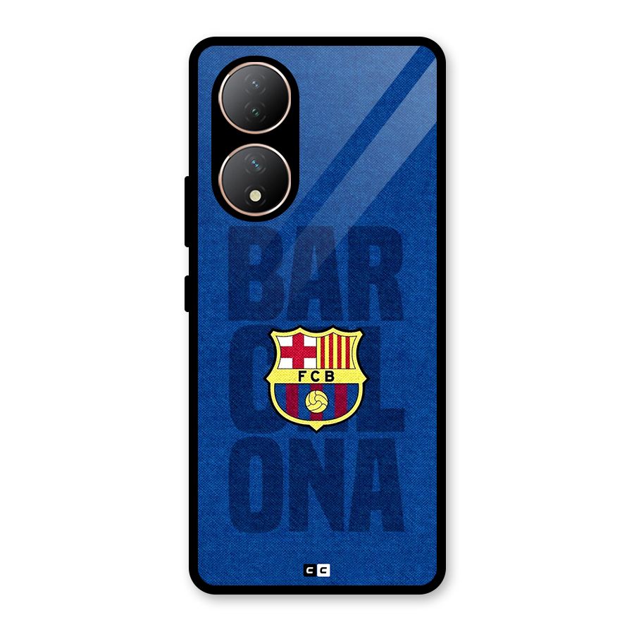 Barcelona Typography Glass Back Case for Vivo Y100