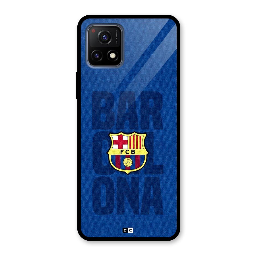 Barcelona Typography Glass Back Case for Vivo Y72 5G
