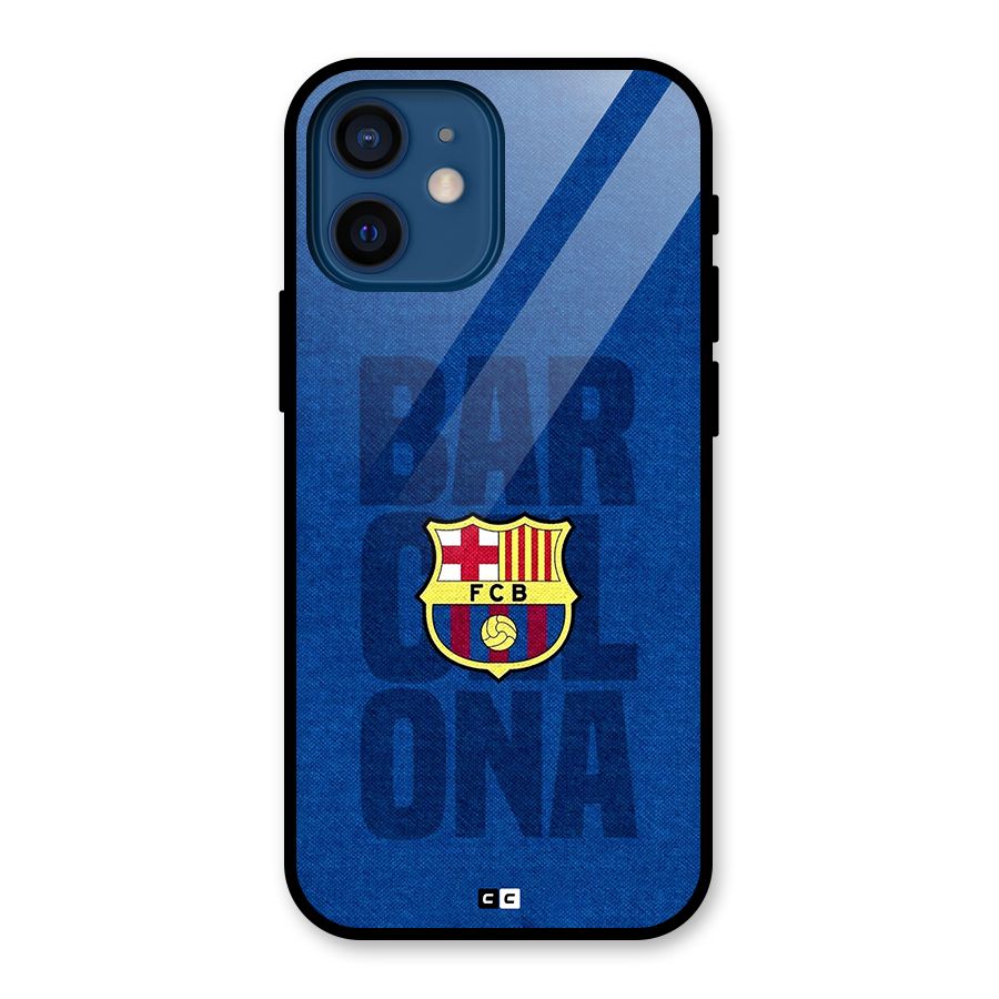 Barcelona Typography Glass Back Case for iPhone 12 Mini
