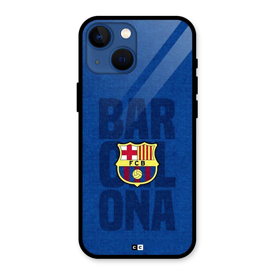 Barcelona Typography Glass Back Case for iPhone 13 Mini