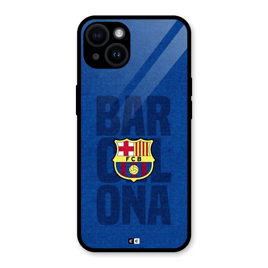 Barcelona Typography Glass Back Case for iPhone 14