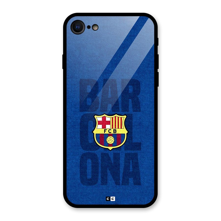 Barcelona Typography Glass Back Case for iPhone 8