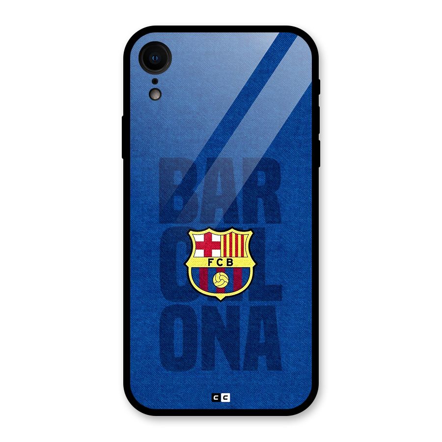 Barcelona Typography Glass Back Case for iPhone XR
