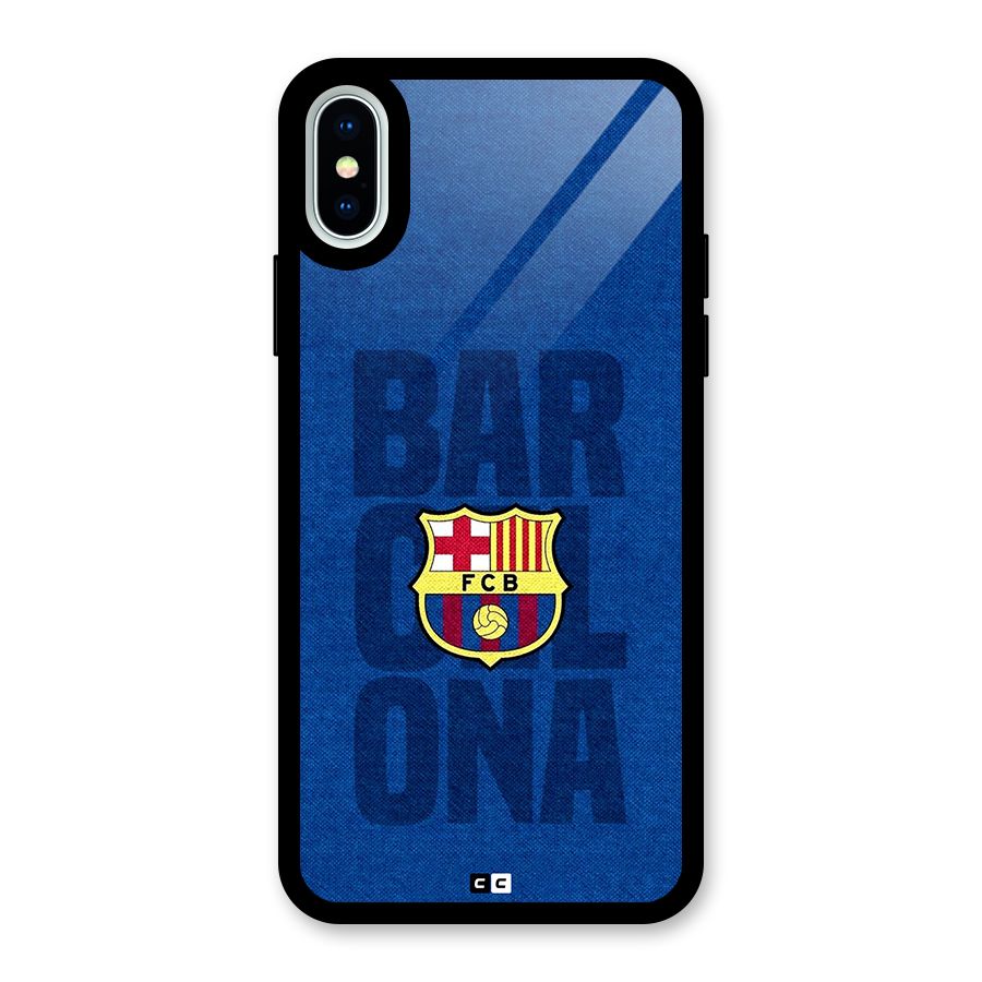 Barcelona Typography Glass Back Case for iPhone XS