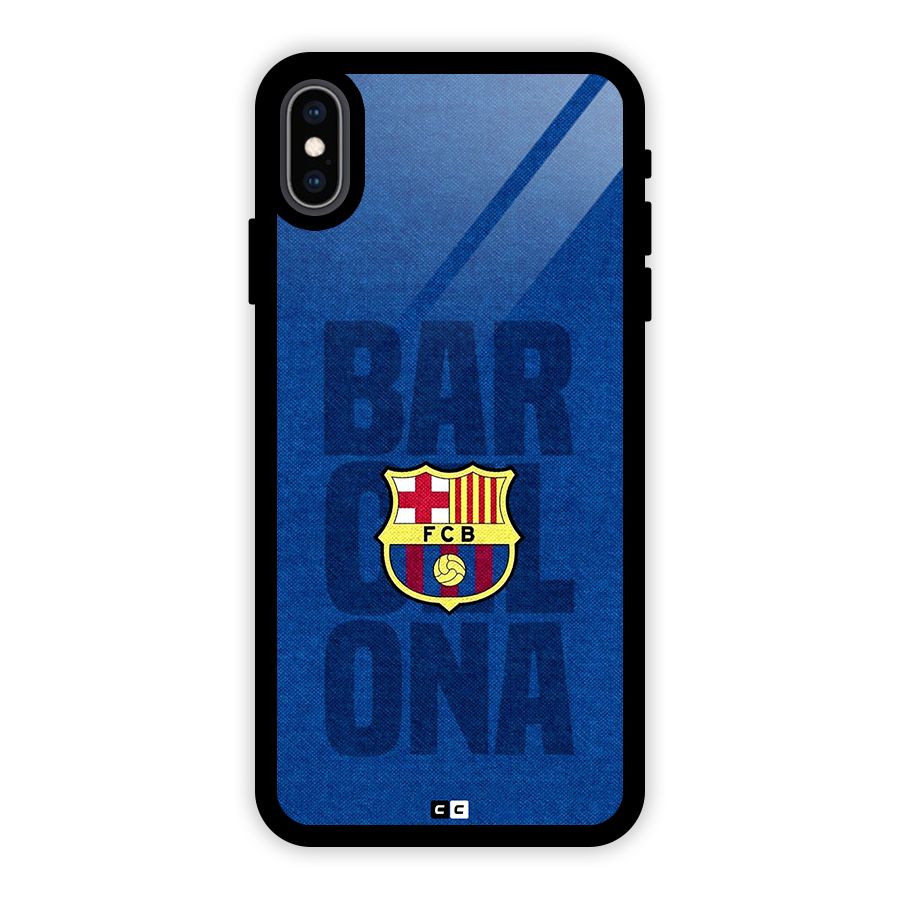Barcelona Typography Glass Back Case for iPhone XS Max