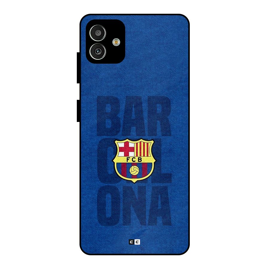 Barcelona Typography Metal Back Case for Galaxy M13 5G