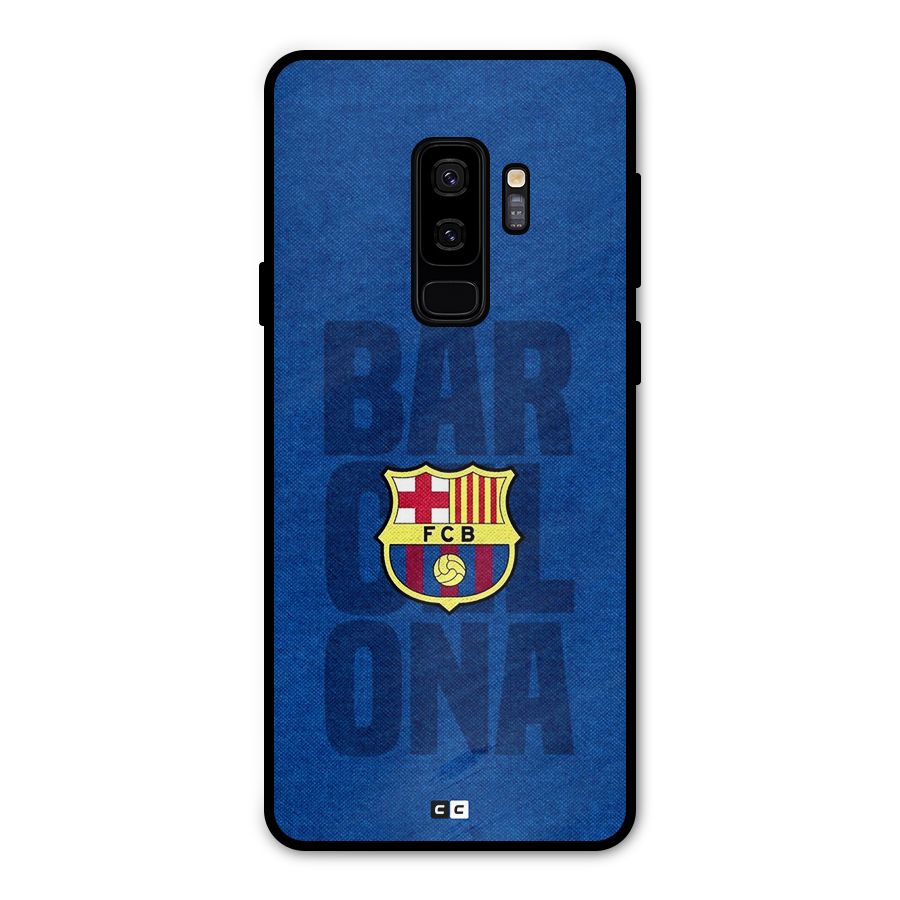 Barcelona Typography Metal Back Case for Galaxy S9 Plus