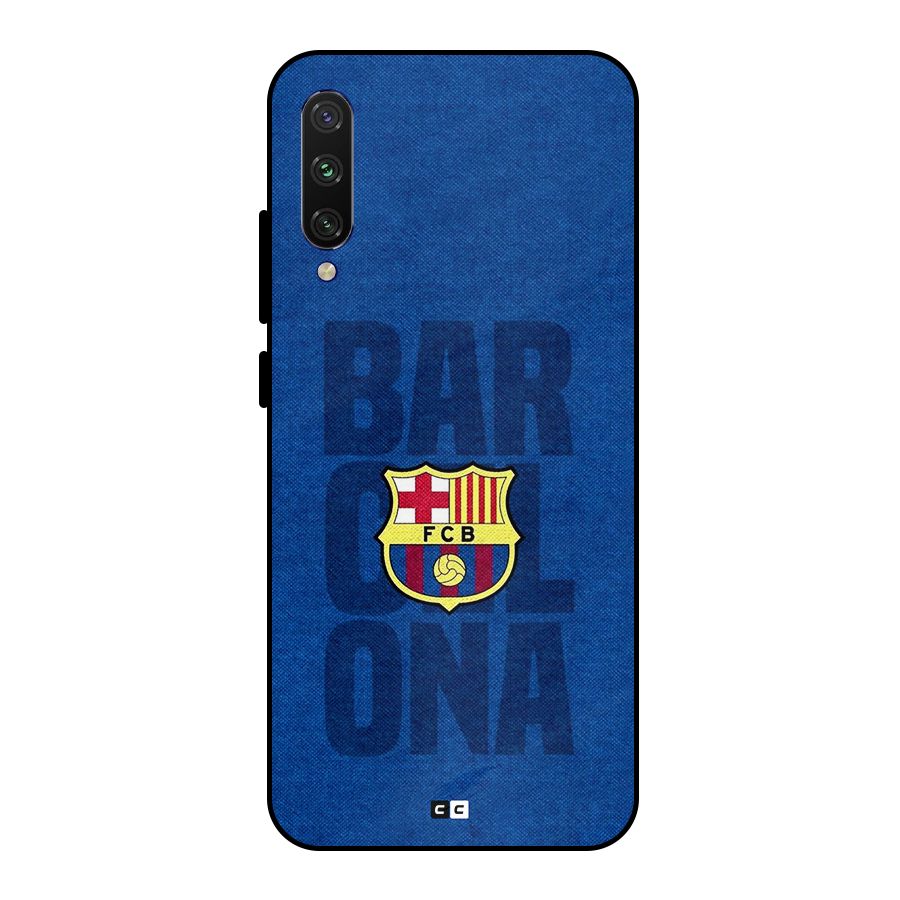 Barcelona Typography Metal Back Case for Mi A3