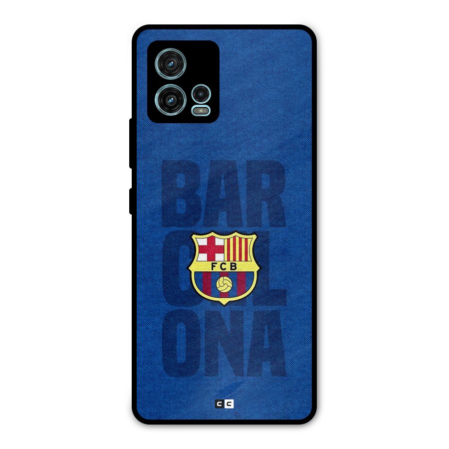 Barcelona Typography Metal Back Case for Moto G72