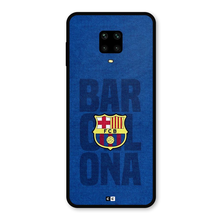 Barcelona Typography Metal Back Case for Poco M2 Pro