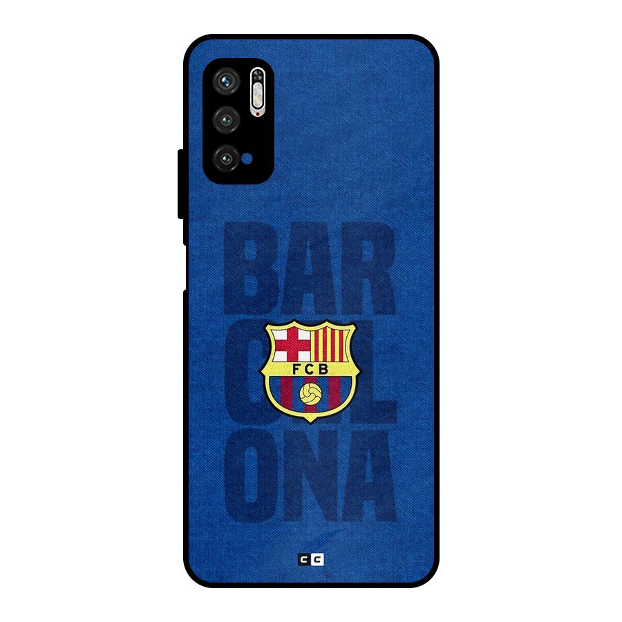 Barcelona Typography Metal Back Case for Poco M3 Pro 5G