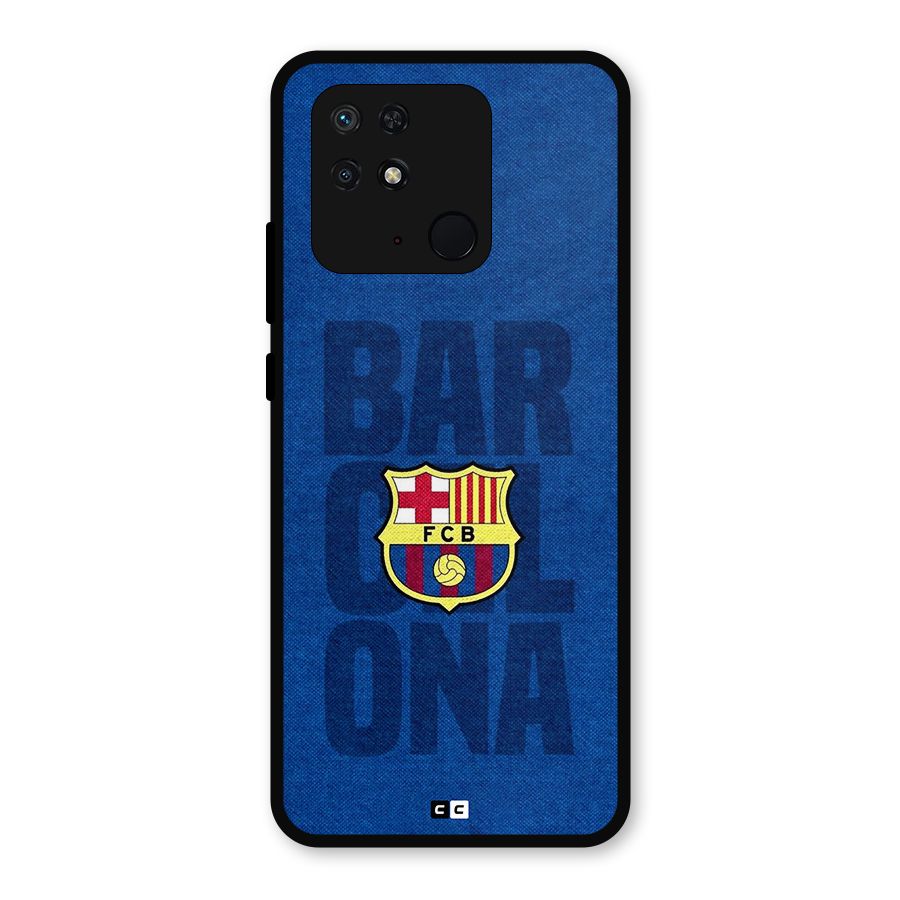 Barcelona Typography Metal Back Case for Redmi 10 Power