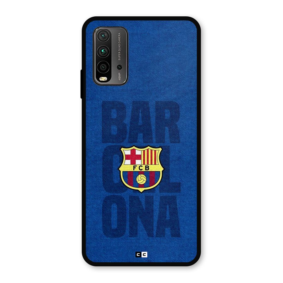 Barcelona Typography Metal Back Case for Redmi 9 Power