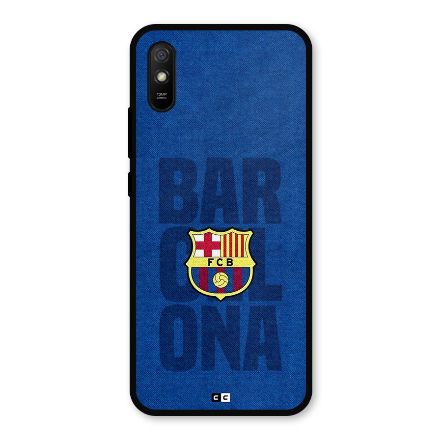 Barcelona Typography Metal Back Case for Redmi 9i