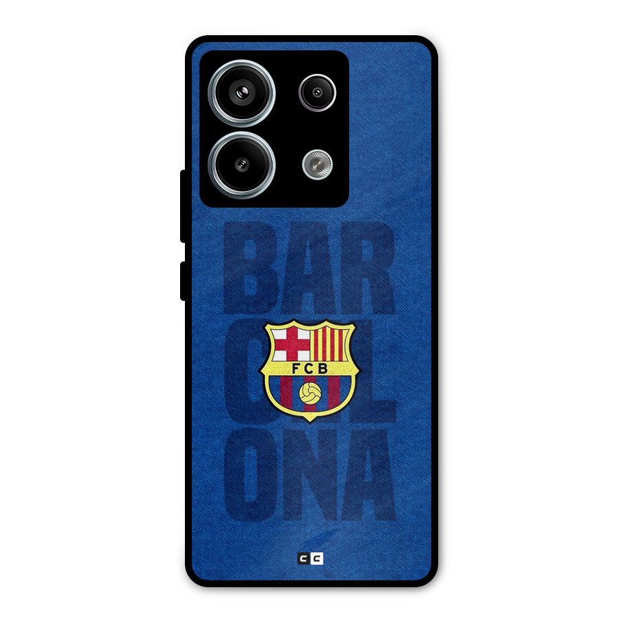 Barcelona Typography Metal Back Case for Redmi Note 13 Pro 5G