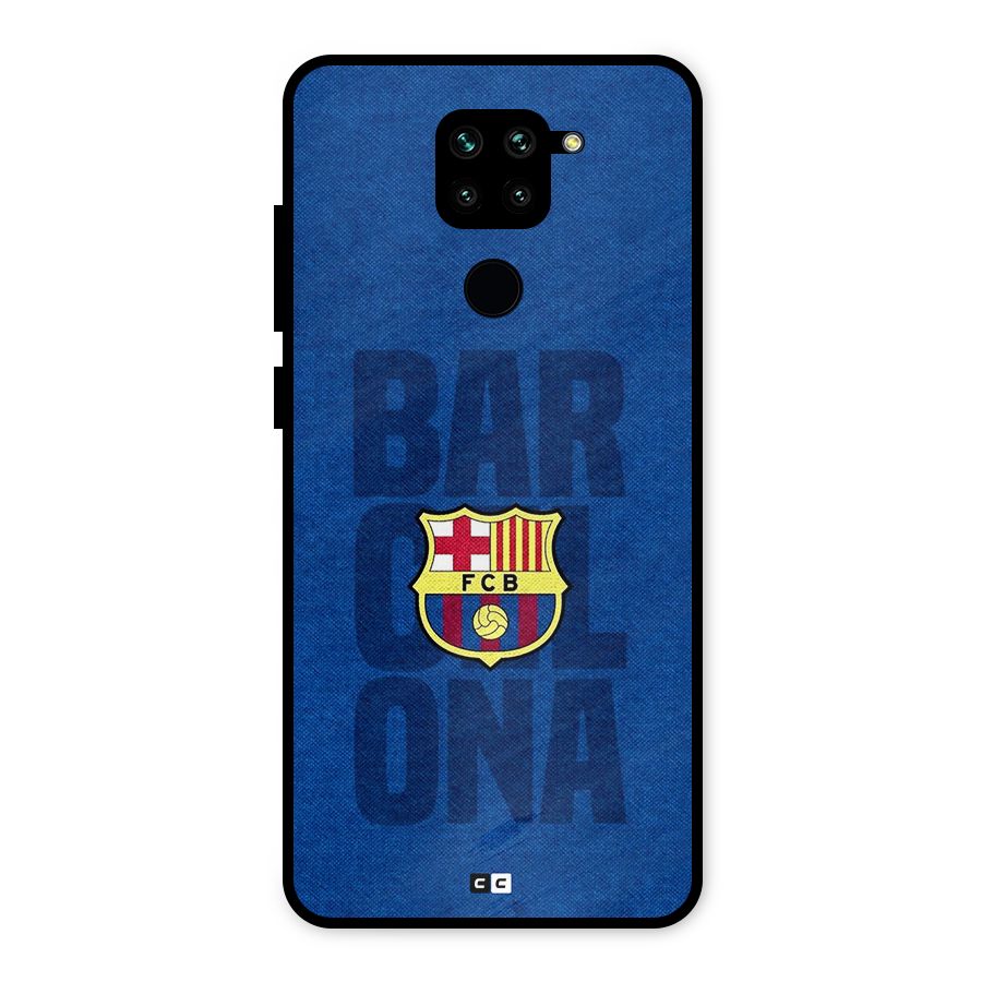 Barcelona Typography Metal Back Case for Redmi Note 9