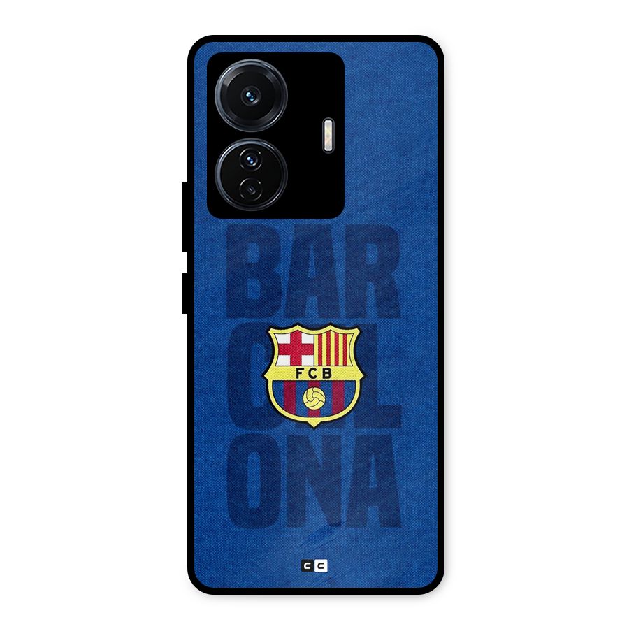 Barcelona Typography Metal Back Case for Vivo T1 Pro