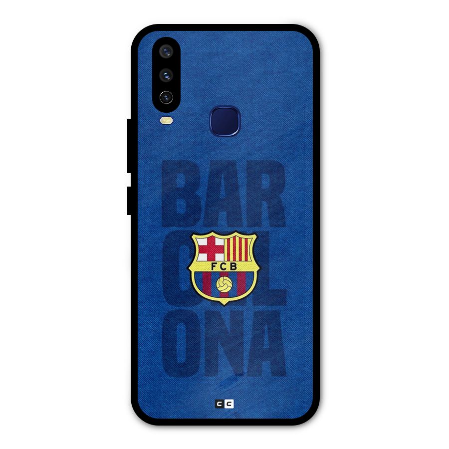 Barcelona Typography Metal Back Case for Vivo U10