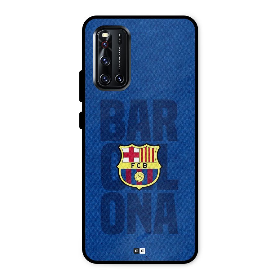 Barcelona Typography Metal Back Case for Vivo V19