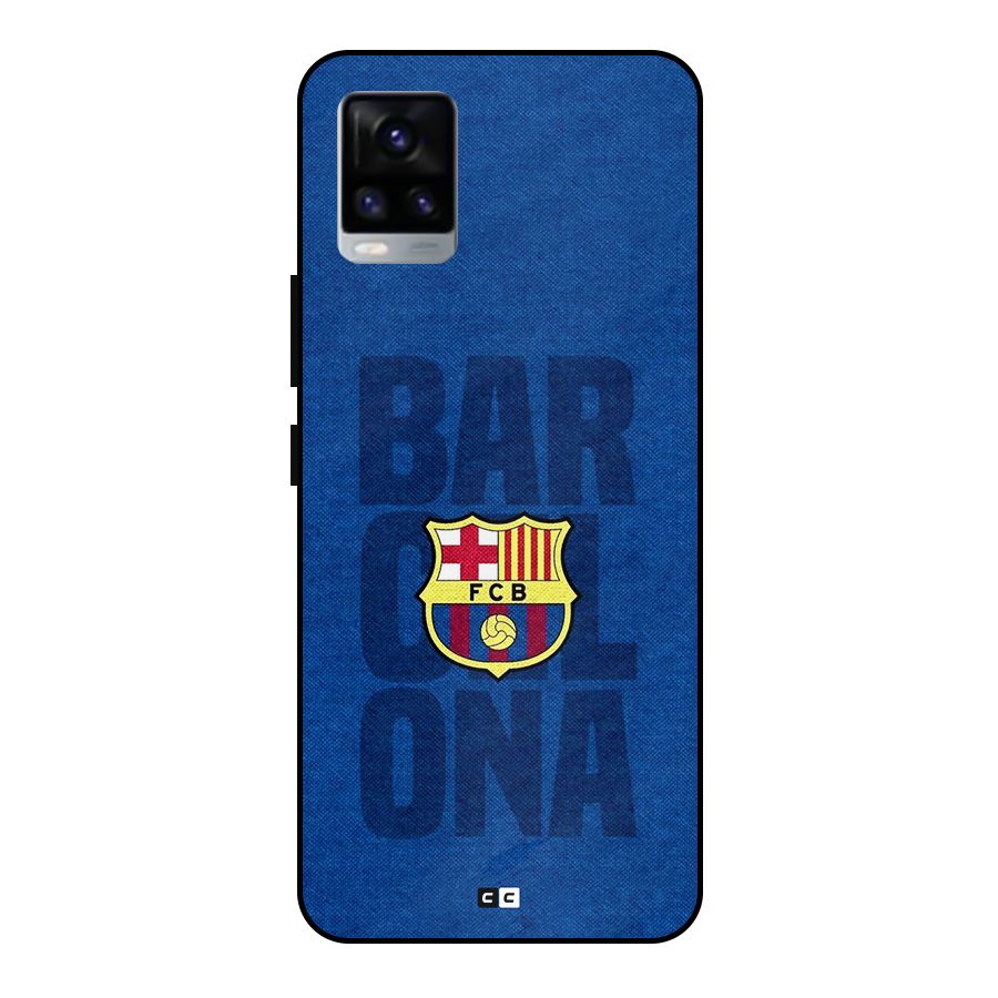 Barcelona Typography Metal Back Case for Vivo V20 2021