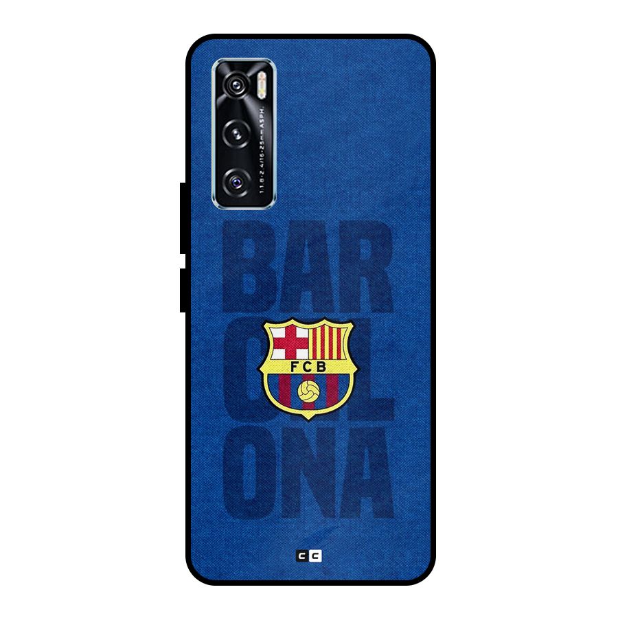 Barcelona Typography Metal Back Case for Vivo V20 SE