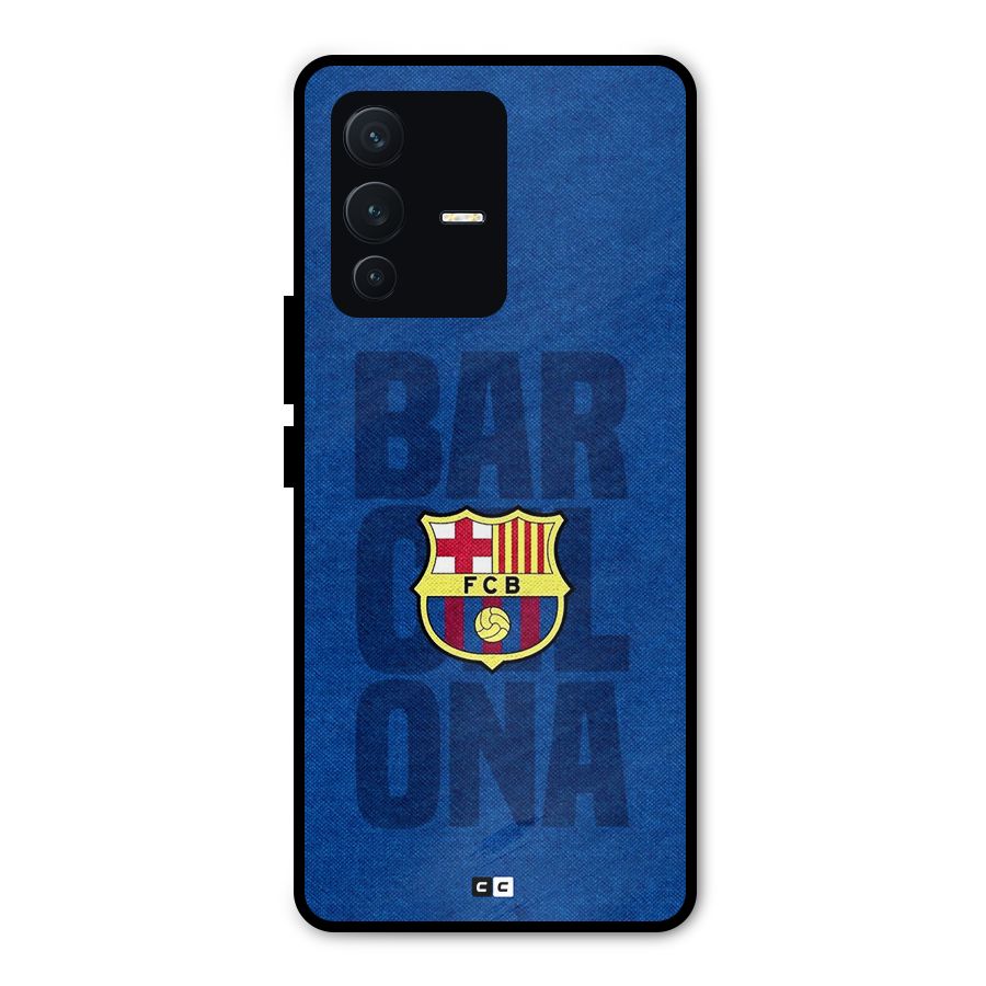 Barcelona Typography Metal Back Case for Vivo V23 Pro