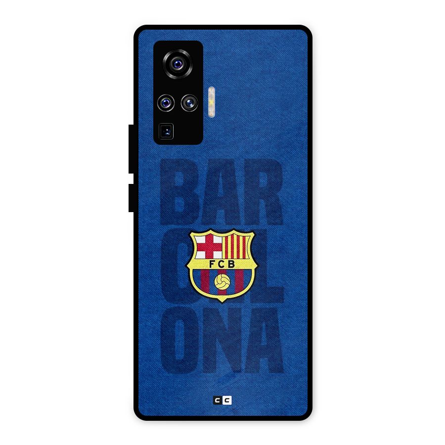 Barcelona Typography Metal Back Case for Vivo X50 Pro