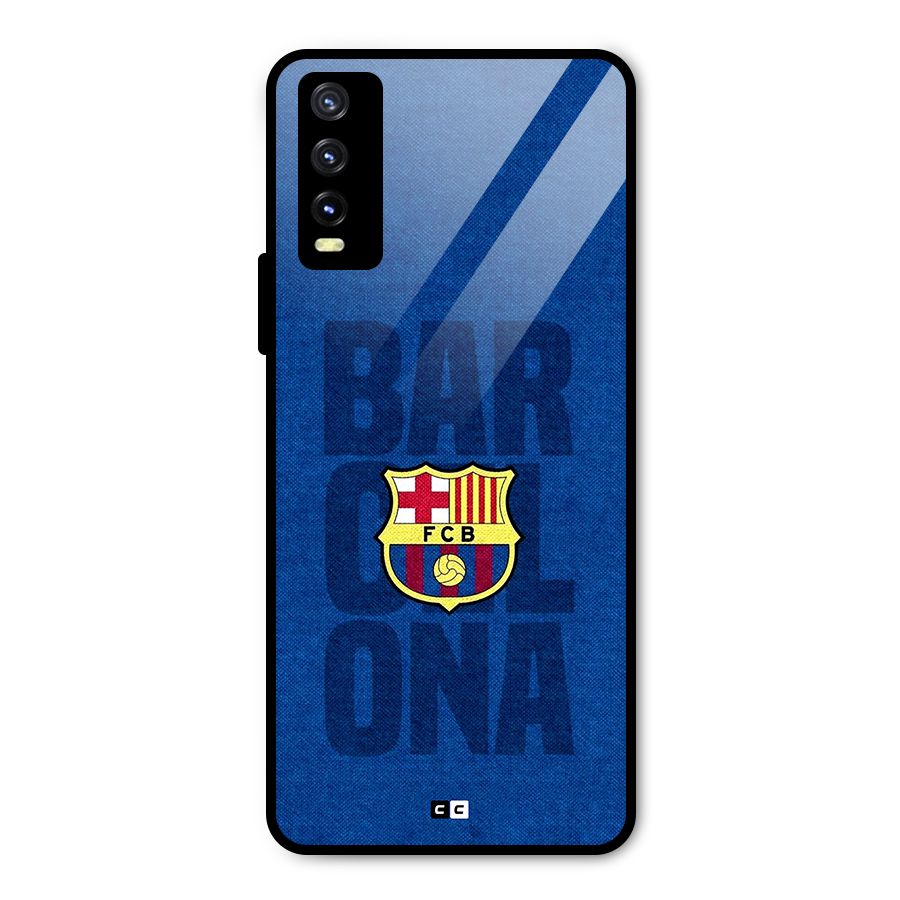 Barcelona Typography Metal Back Case for Vivo Y20