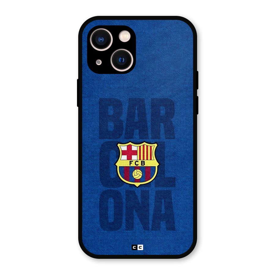 Barcelona Typography Metal Back Case for iPhone 13