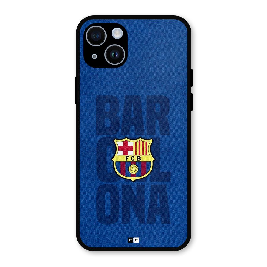 Barcelona Typography Metal Back Case for iPhone 14