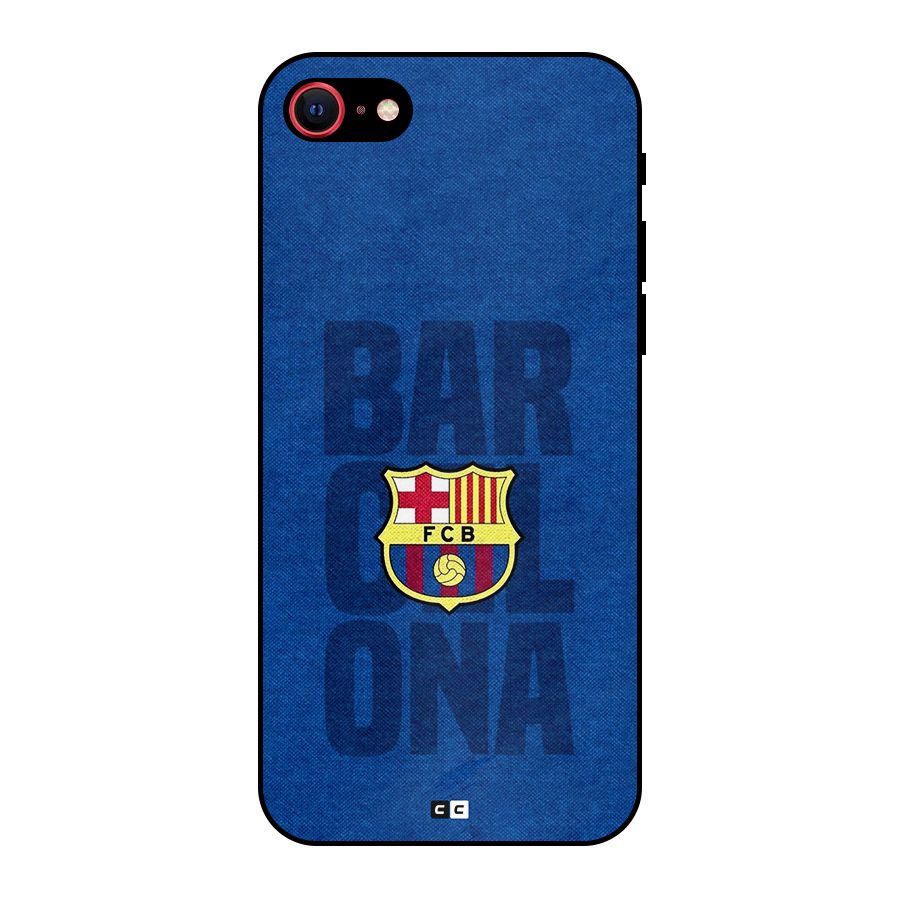 Barcelona Typography Metal Back Case for iPhone 8