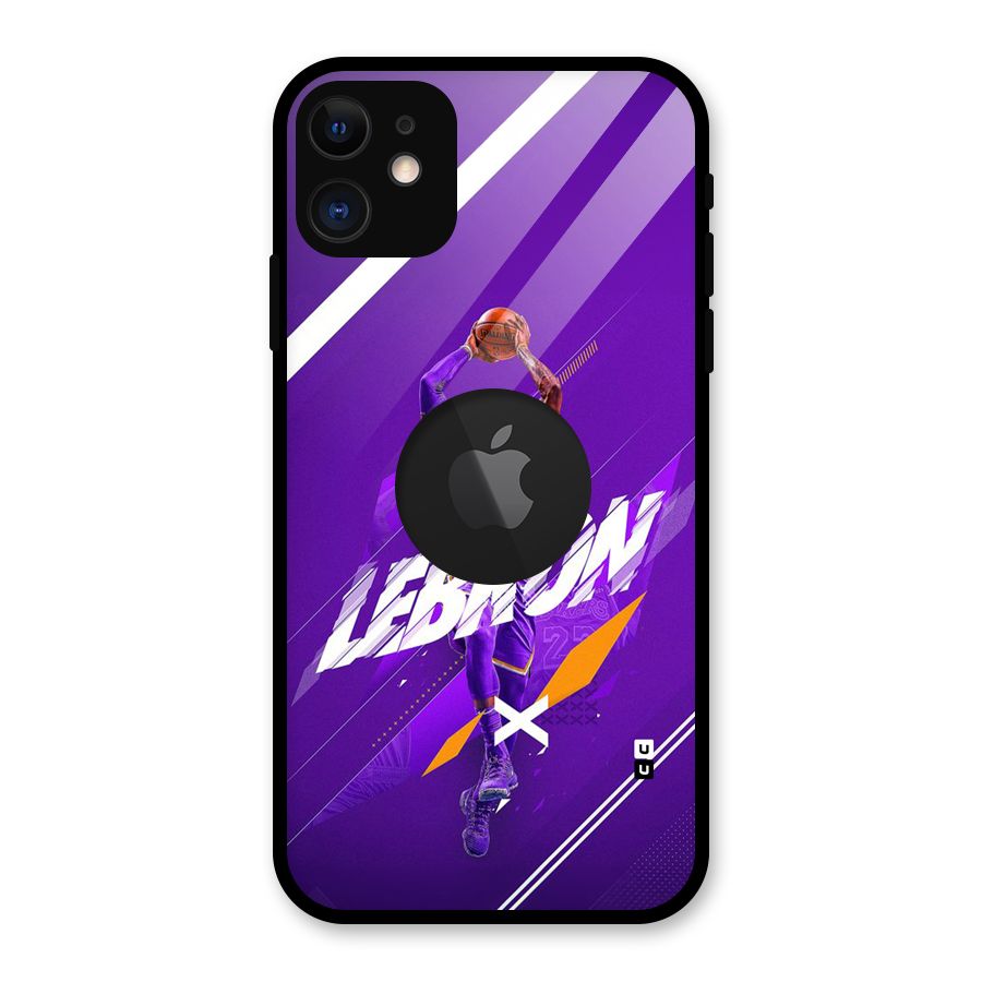 Basketball Star Glass Back Case for iPhone 11 Logo Cut