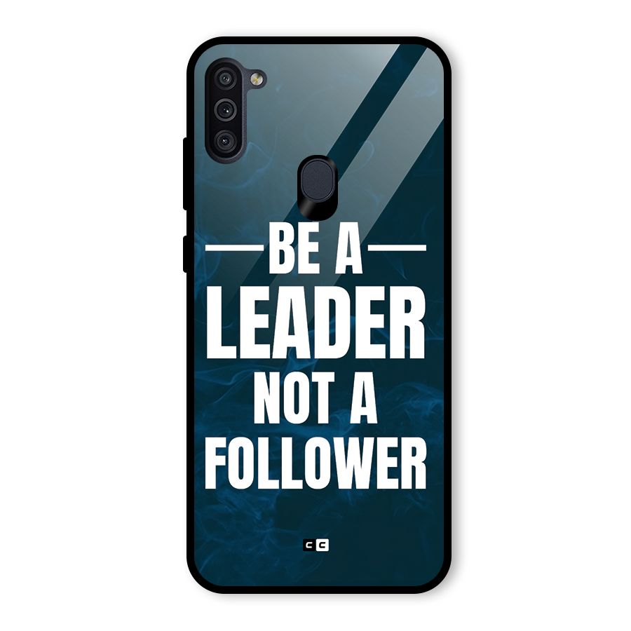 Be A Leader Glass Back Case for Galaxy M11