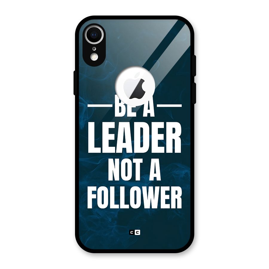 Be A Leader Glass Back Case for iPhone XR Logo Cut