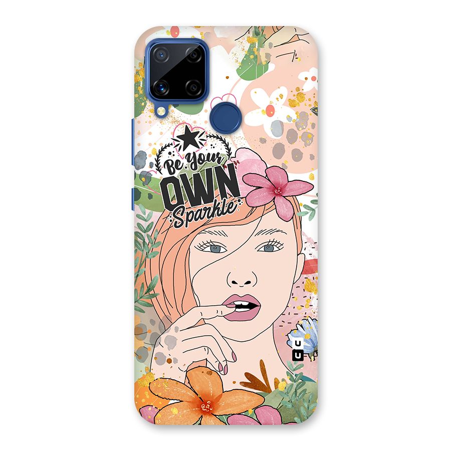 Be Your Own Sparkle Glass Back Case for Realme Narzo 30A