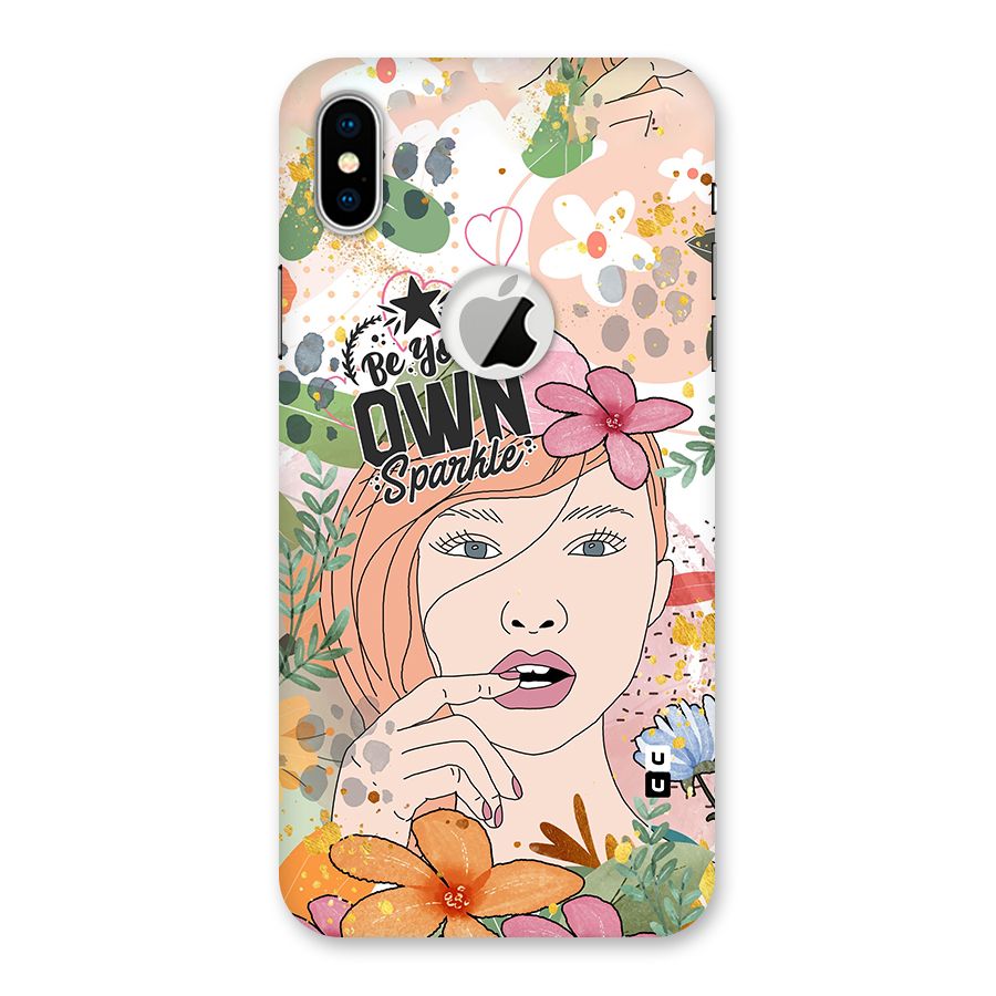 Be Your Own Sparkle Back Case for iPhone XS Logo Cut