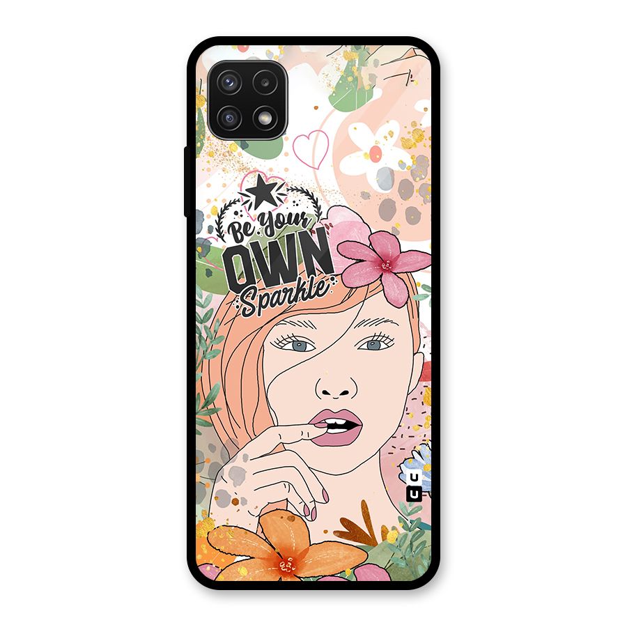 Be Your Own Sparkle Glass Back Case for Galaxy A22 5G